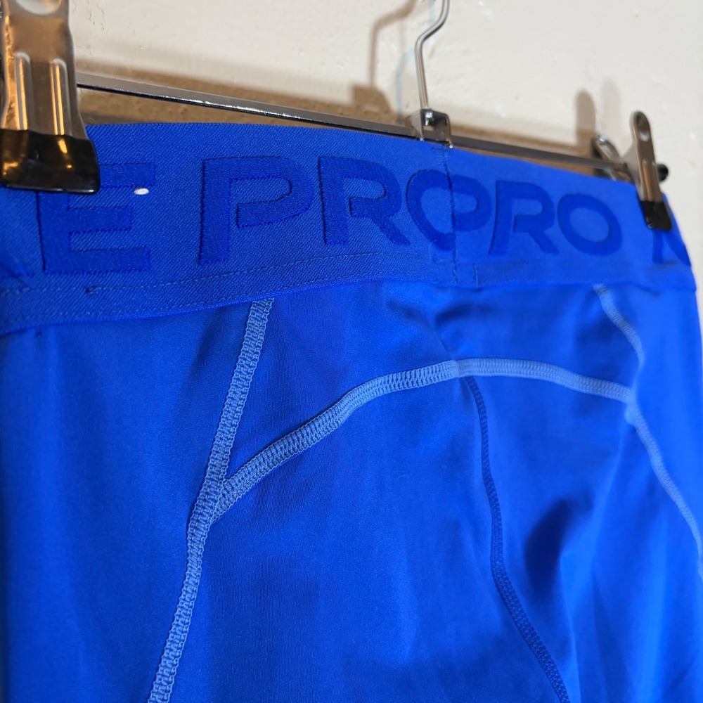 Nike Pro Dri-FIT Womens Royal Blue Mesh Panel Athletic Leggings XS Tights - Picture 3 of 7